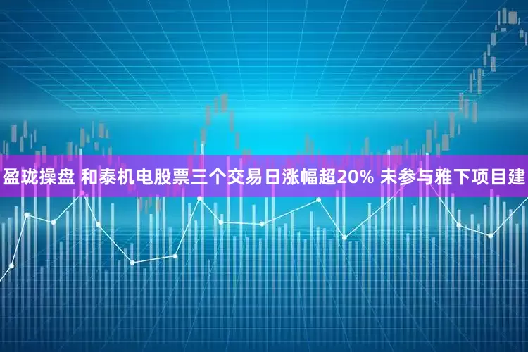 盈珑操盘 和泰机电股票三个交易日涨幅超20% 未参与雅下项目建